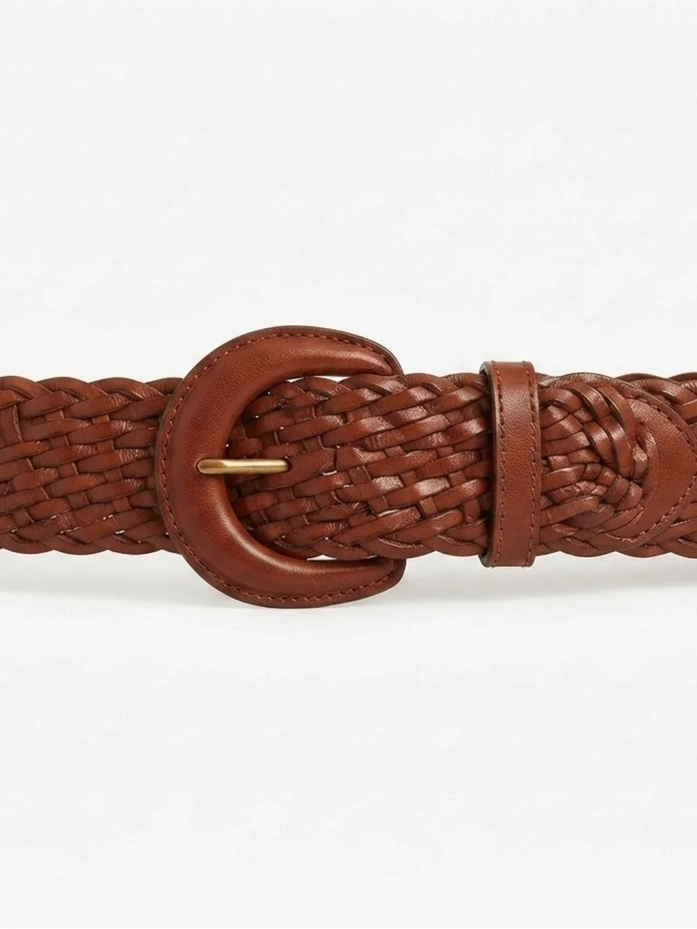 Nordstrom Handmade in Turkey Cognac Woven Leather Belt Medium - Picture 2 of 7